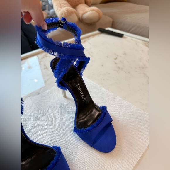 Tom Ford Royal Blue Fringed Heels - Picture 4 of 4